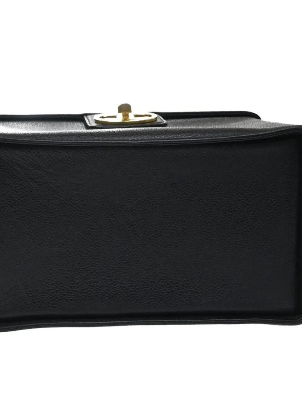 CHANEL CC Logo 2Way Vanity Bag Box Grained Calfskin Leather BK Vintage